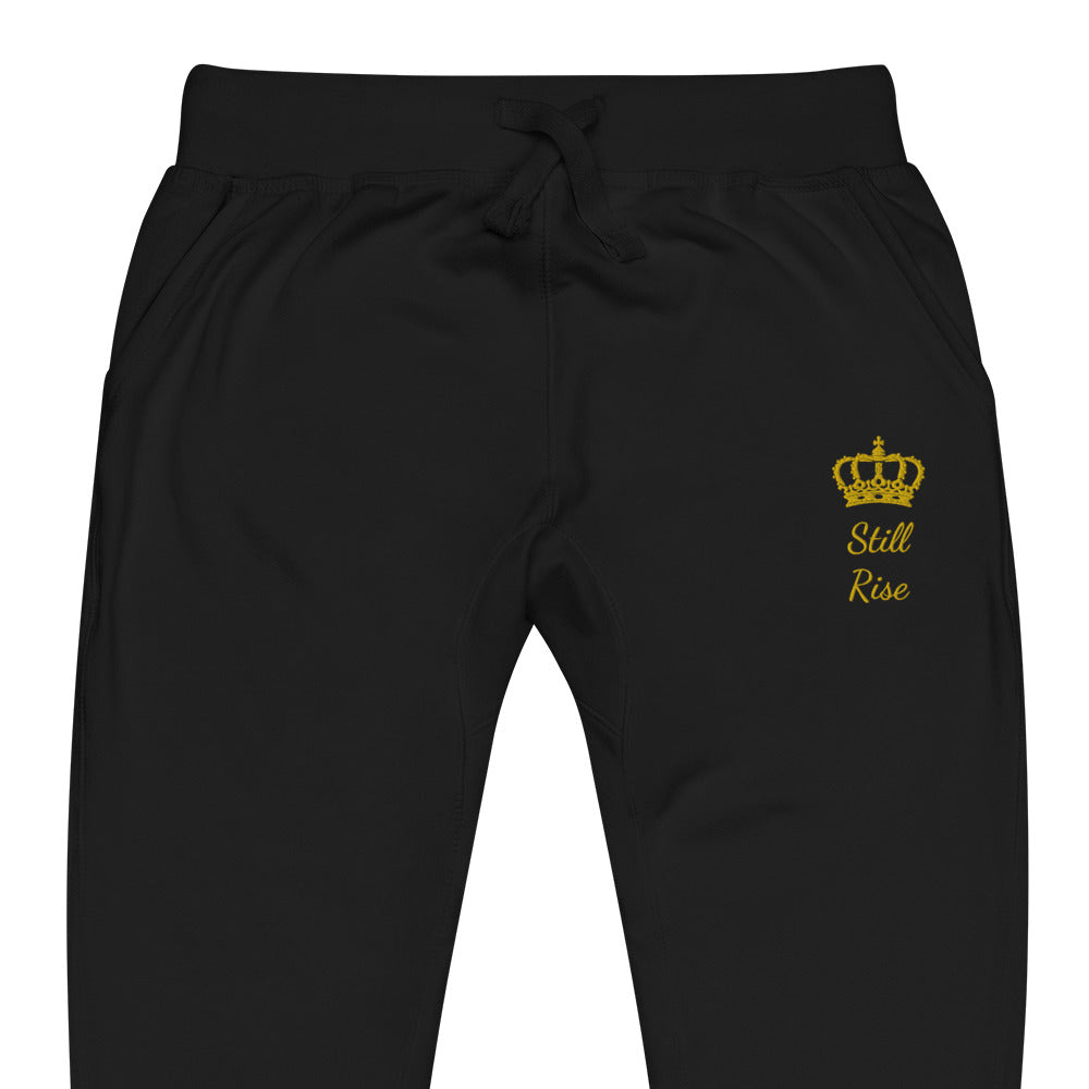 THSR Unisex Sweatpants - Black or White with Embroidered Gold "Still Rise" Design