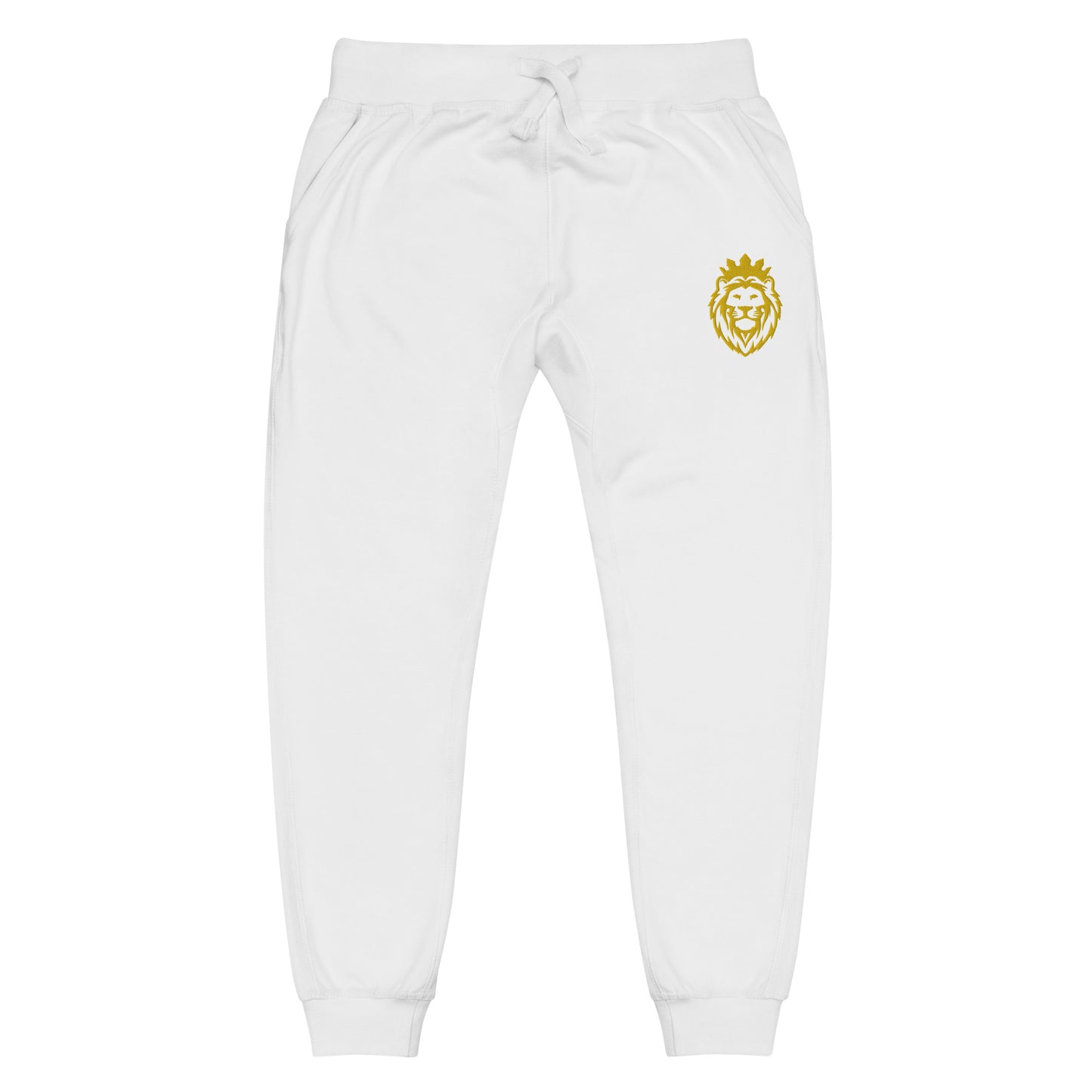 THSR Unisex Sweatpants - Black or White with Embroidered Gold THSR KING Lion Design