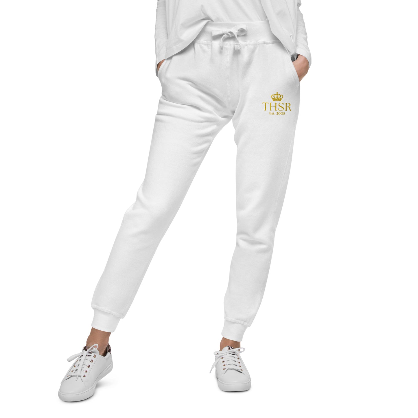 THSR Unisex Sweatpants - Black or White with Embroidered Gold "THSR Est. 2008" Design