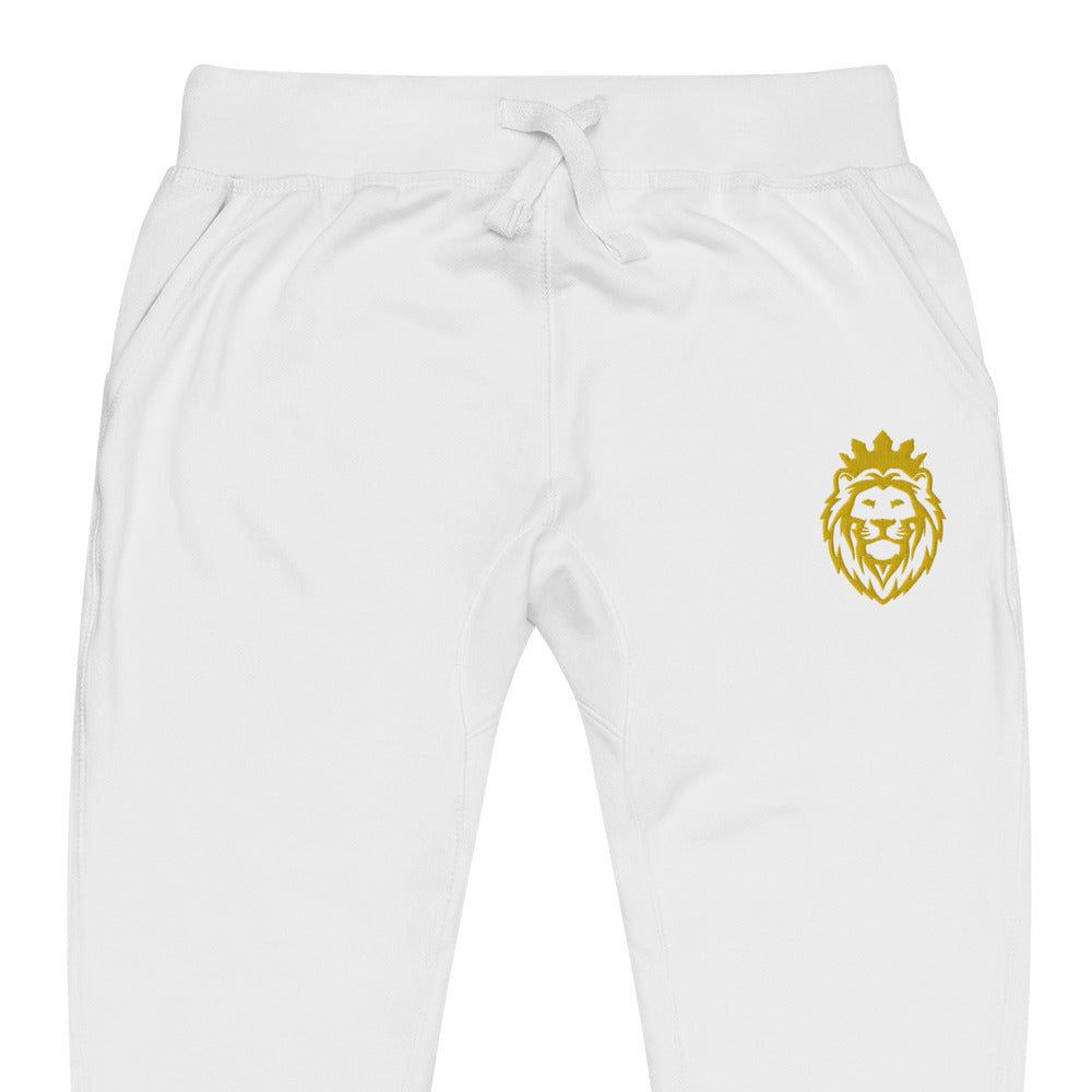 THSR Unisex Sweatpants - Black or White with Embroidered Gold THSR KING Lion Design