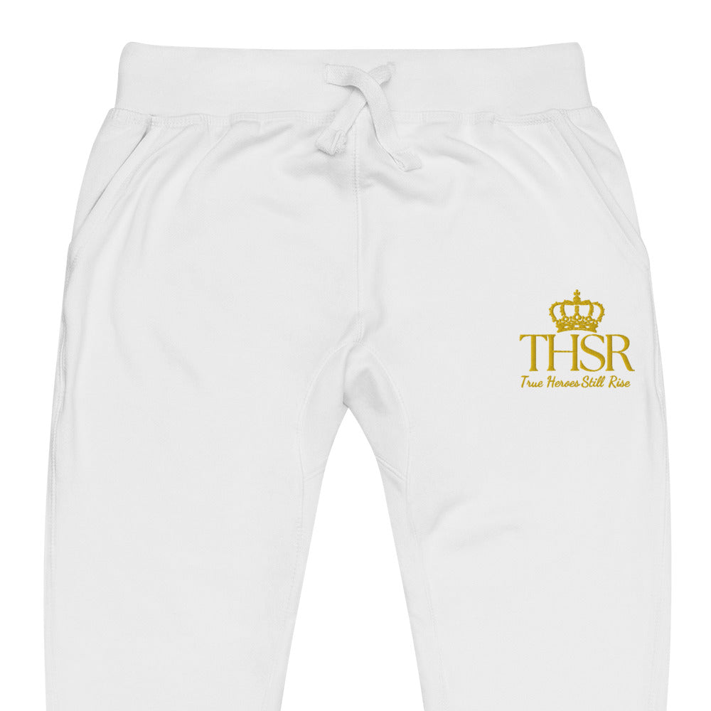 THSR Unisex Sweatpants - Black or White with Embroidered Gold "THSR True Heroes Still Rise" Design