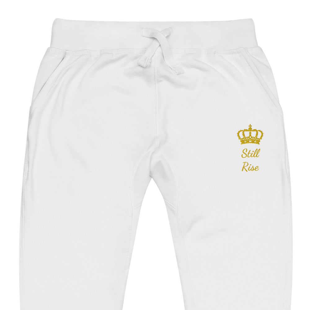 THSR Unisex Sweatpants - Black or White with Embroidered Gold "Still Rise" Design