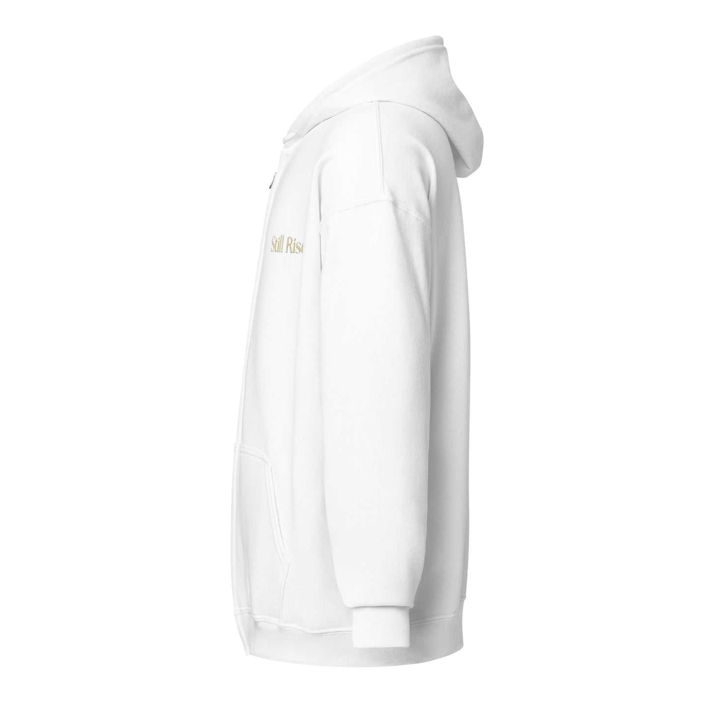 THSR Unisex Zip-up Hoodies - Black or White Zip-up Hoodie with Embroidered Gold "Still Rise" Design