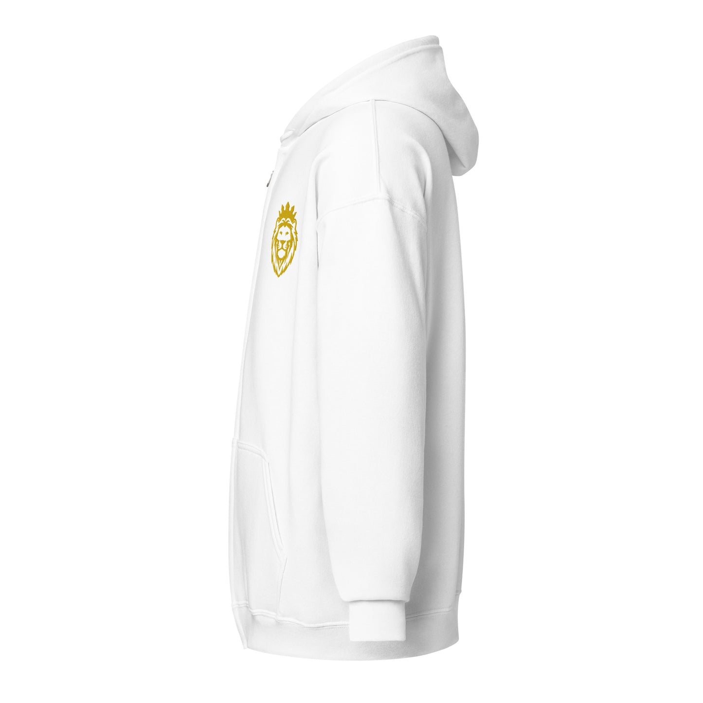 THSR Unisex Zip-up Hoodies - Black or White Zip-up Hoodie with Embroidered Gold THSR KING Lion Design