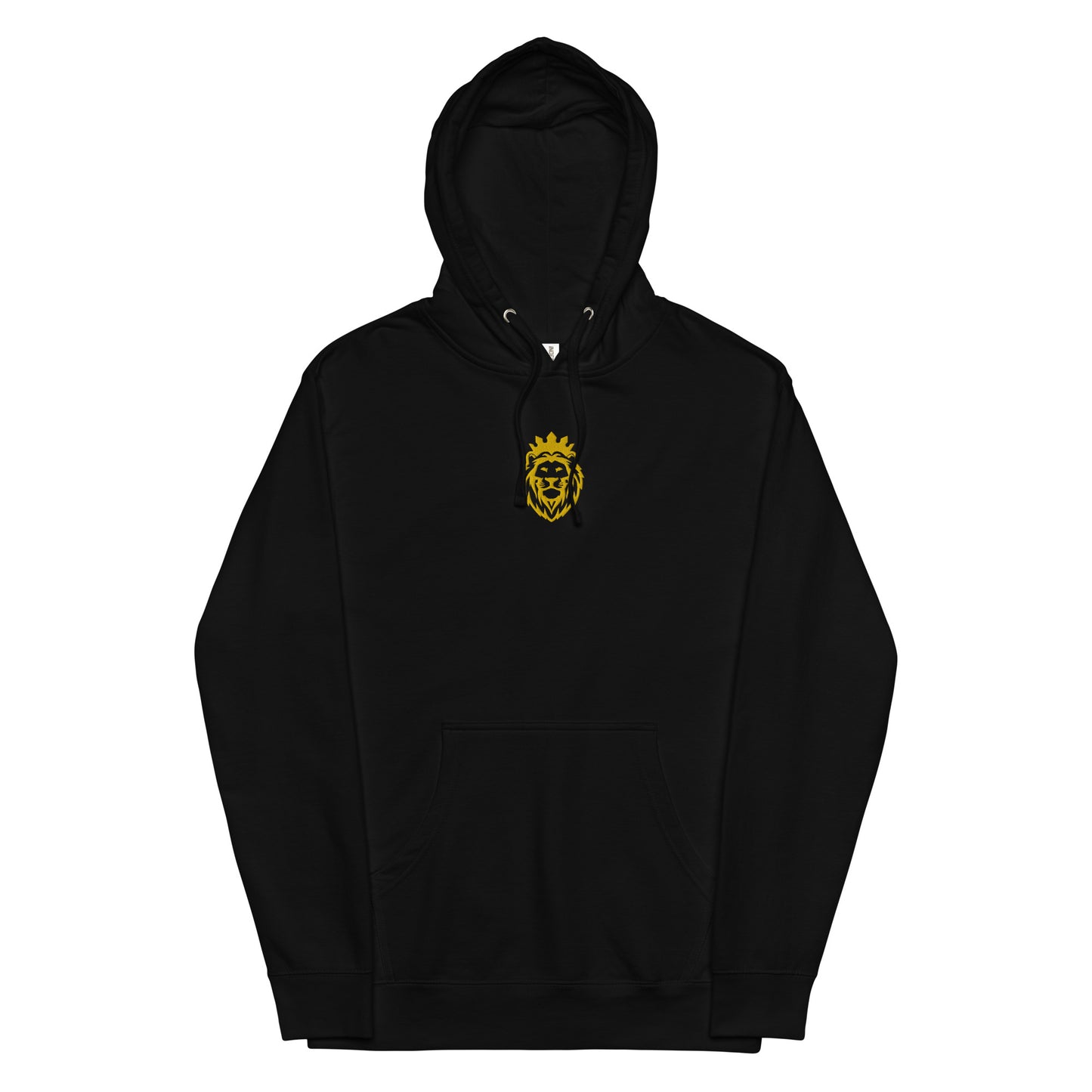 THSR Adult Pullover Hoodie with Center-Chest Logo – Black or White Pullover Hoodies Featuring Gold THSR KING Lion wearing a crown Design for Adults