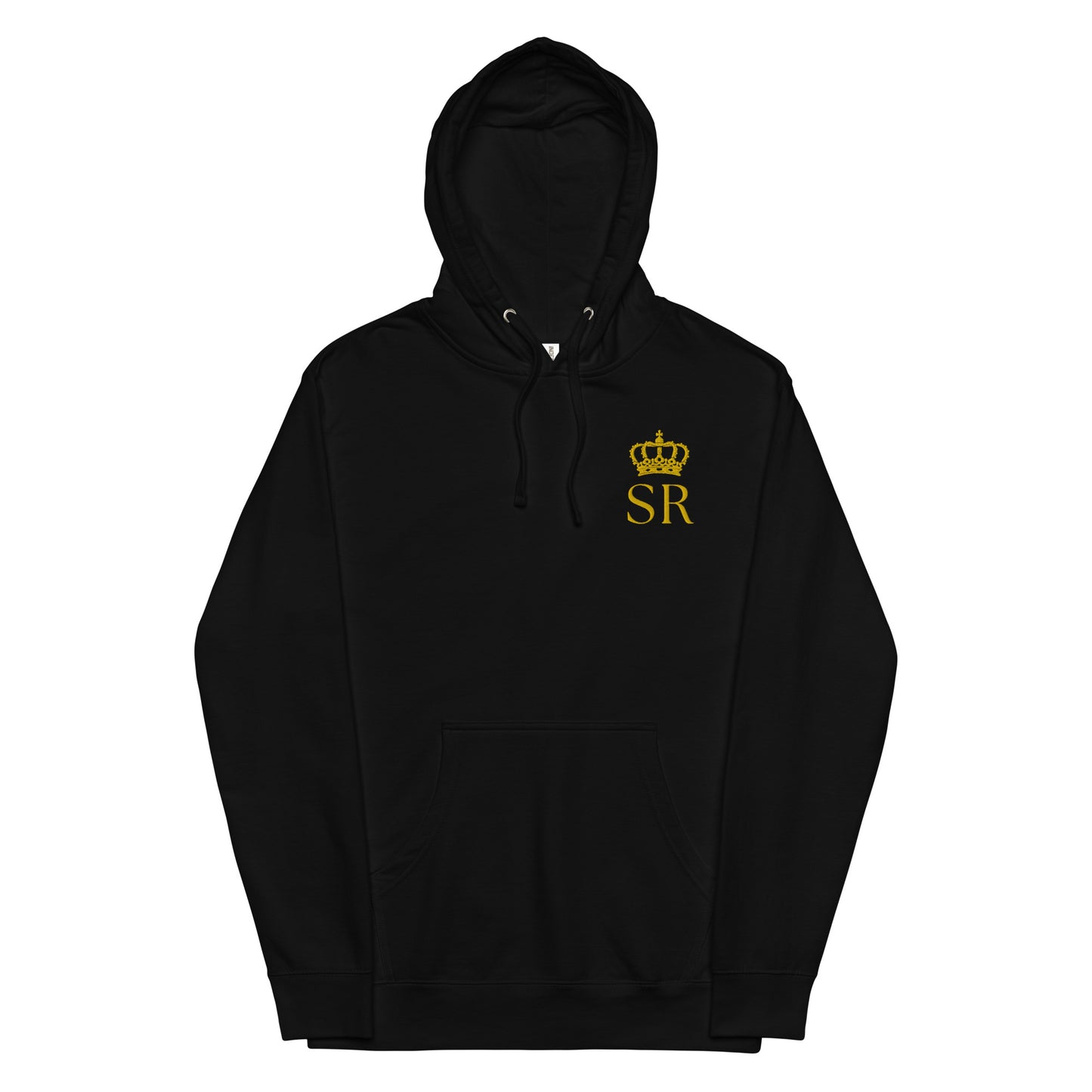 THSR Adult Pullover Hoodie with Left-Chest Logo – Black or White Pullover Hoodies Featuring Gold "SR" under a crown Design for Adults