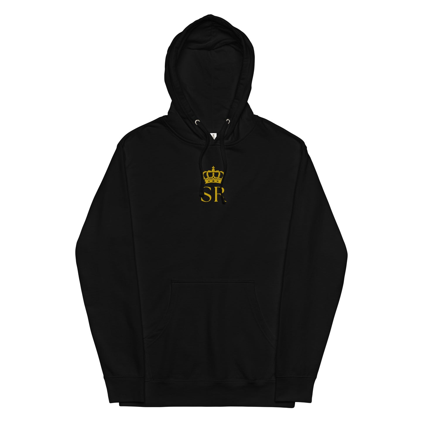 THSR Adult Pullover Hoodie with Center-Chest Logo – Black or White Pullover Hoodies Featuring Gold "SR" under a crown Design for Adults