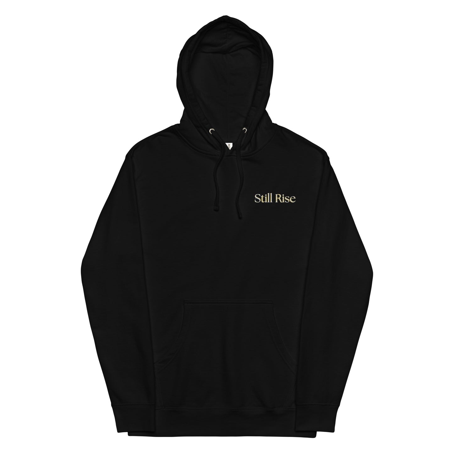 THSR Adult Pullover Hoodie with Left-Chest Logo – Black or White Pullover Hoodies Featuring Bold Gold "Still Rise" Design for Adults