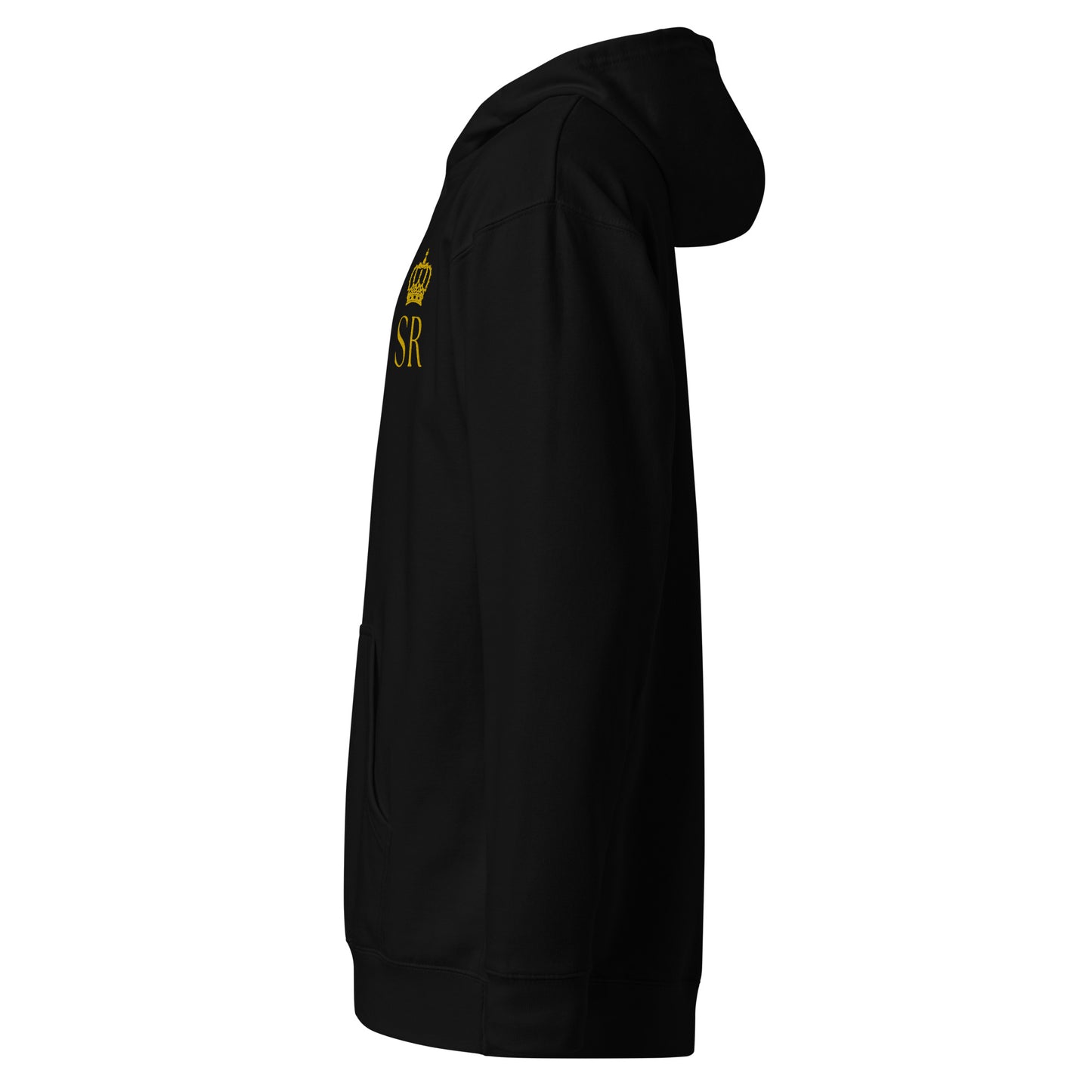 THSR Adult Pullover Hoodie with Left-Chest Logo – Black or White Pullover Hoodies Featuring Gold "SR" under a crown Design for Adults