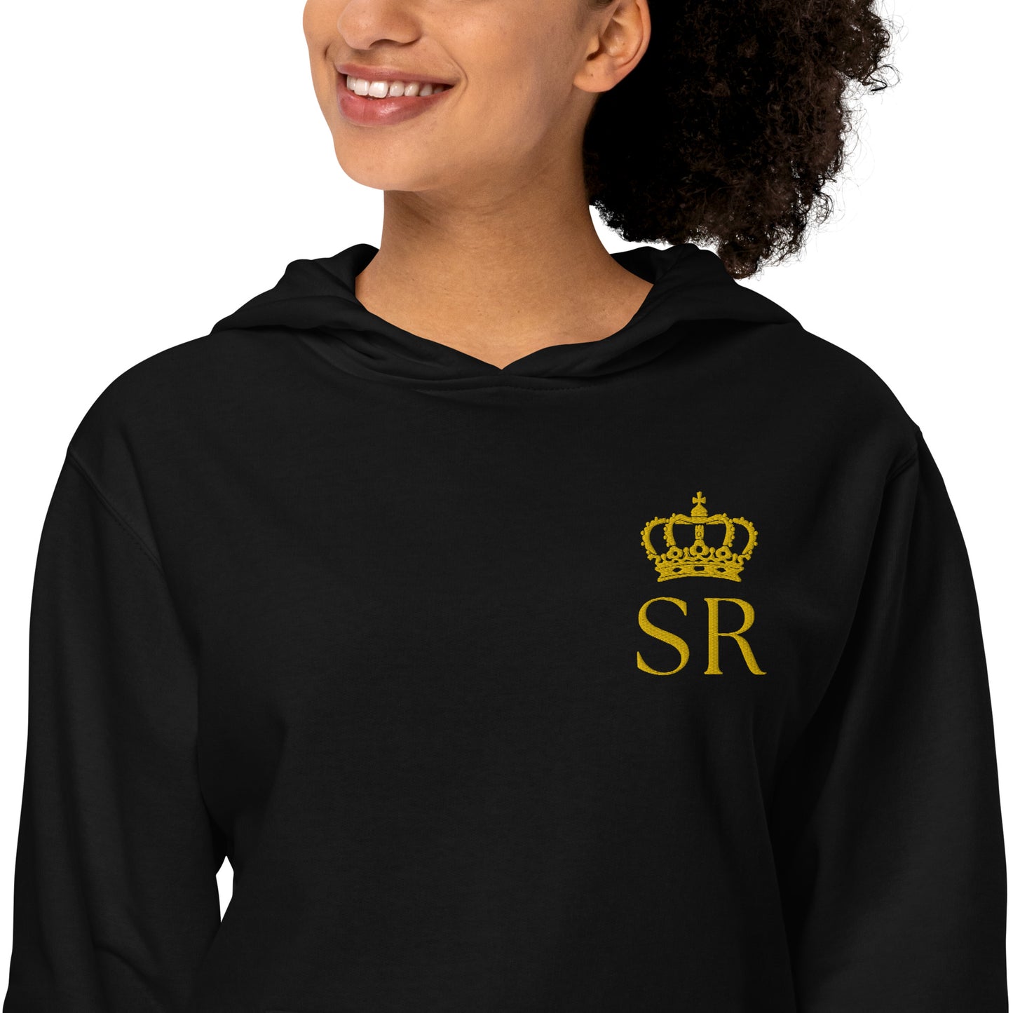 THSR Adult Pullover Hoodie with Left-Chest Logo – Black or White Pullover Hoodies Featuring Gold "SR" under a crown Design for Adults