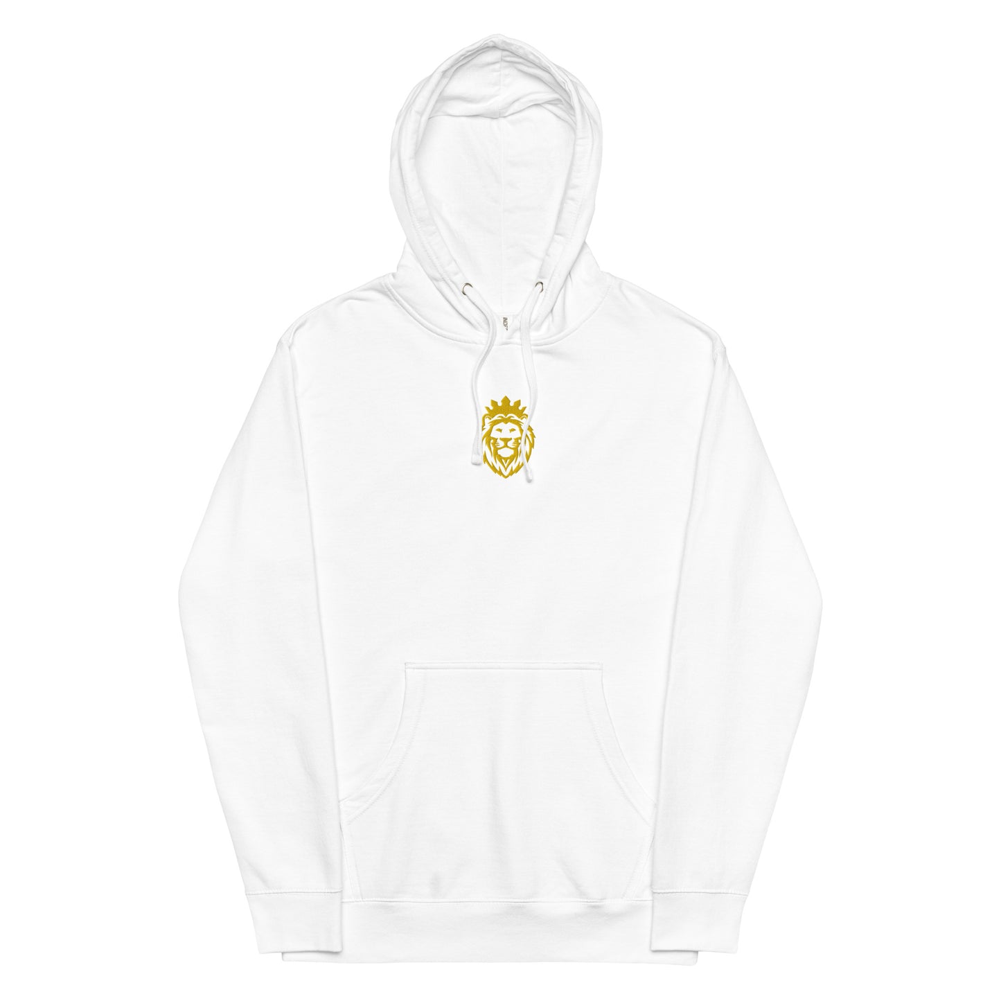 THSR Adult Pullover Hoodie with Center-Chest Logo – Black or White Pullover Hoodies Featuring Gold THSR KING Lion wearing a crown Design for Adults