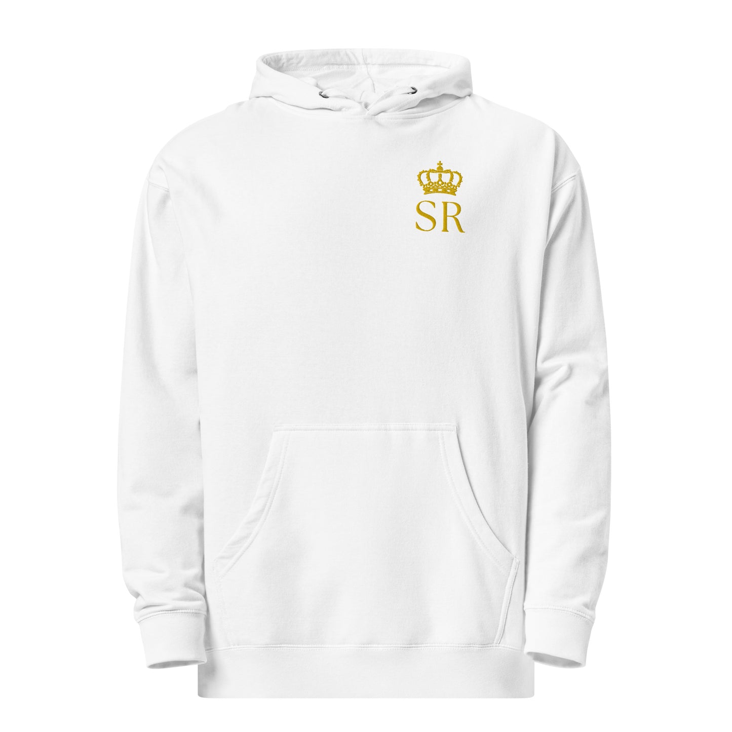 THSR Adult Pullover Hoodie with Left-Chest Logo – Black or White Pullover Hoodies Featuring Gold "SR" under a crown Design for Adults