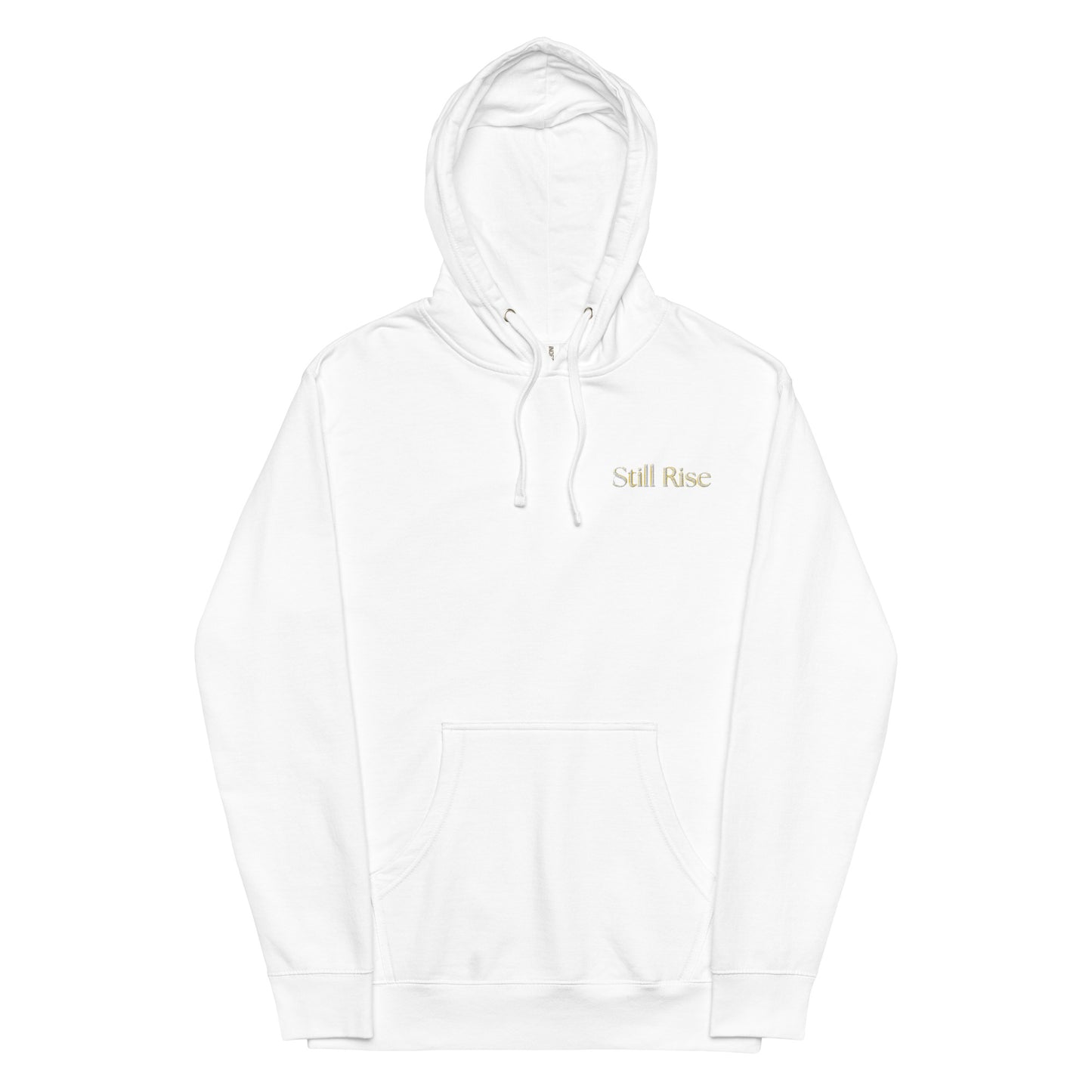 THSR Adult Pullover Hoodie with Left-Chest Logo – Black or White Pullover Hoodies Featuring Bold Gold "Still Rise" Design for Adults