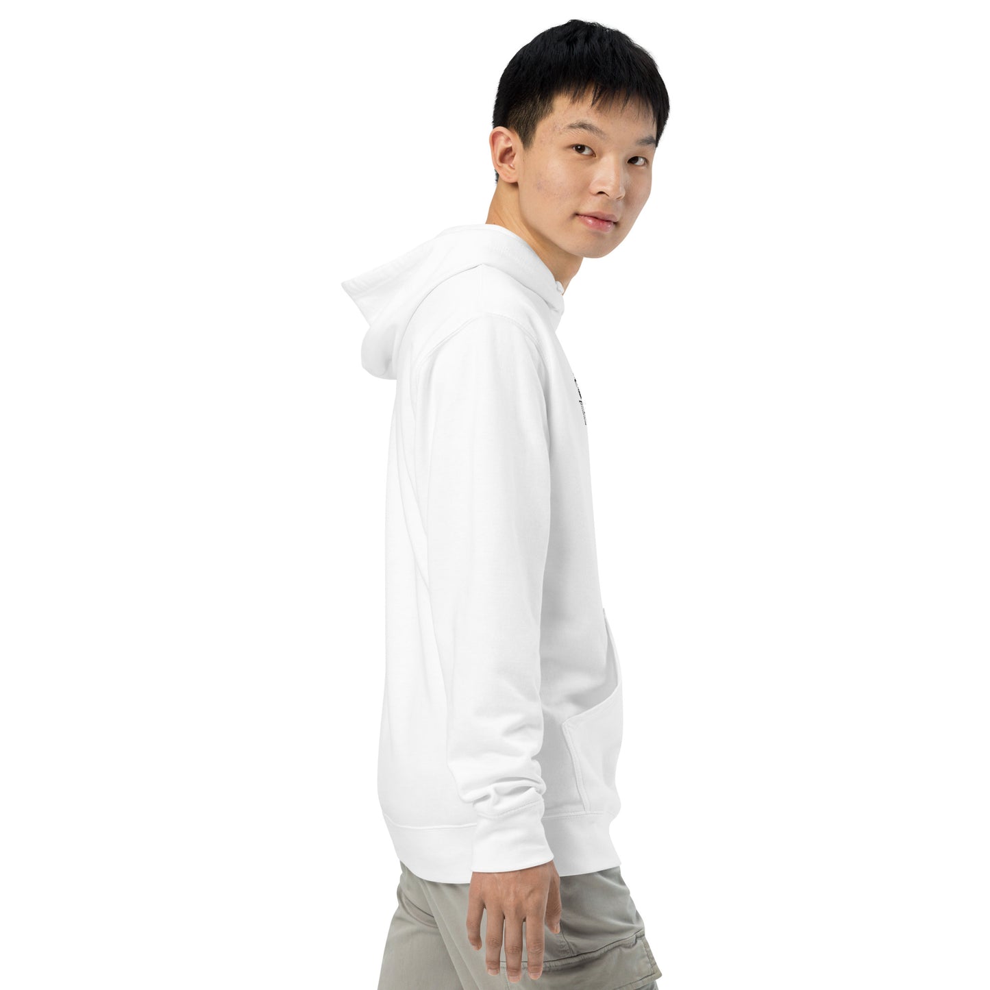 THSR Adult Pullover Hoodie with Center-Chest Logo – White Pullover Hoodies Featuring Black "THSR Est. 2008" under a crown Design for Adults