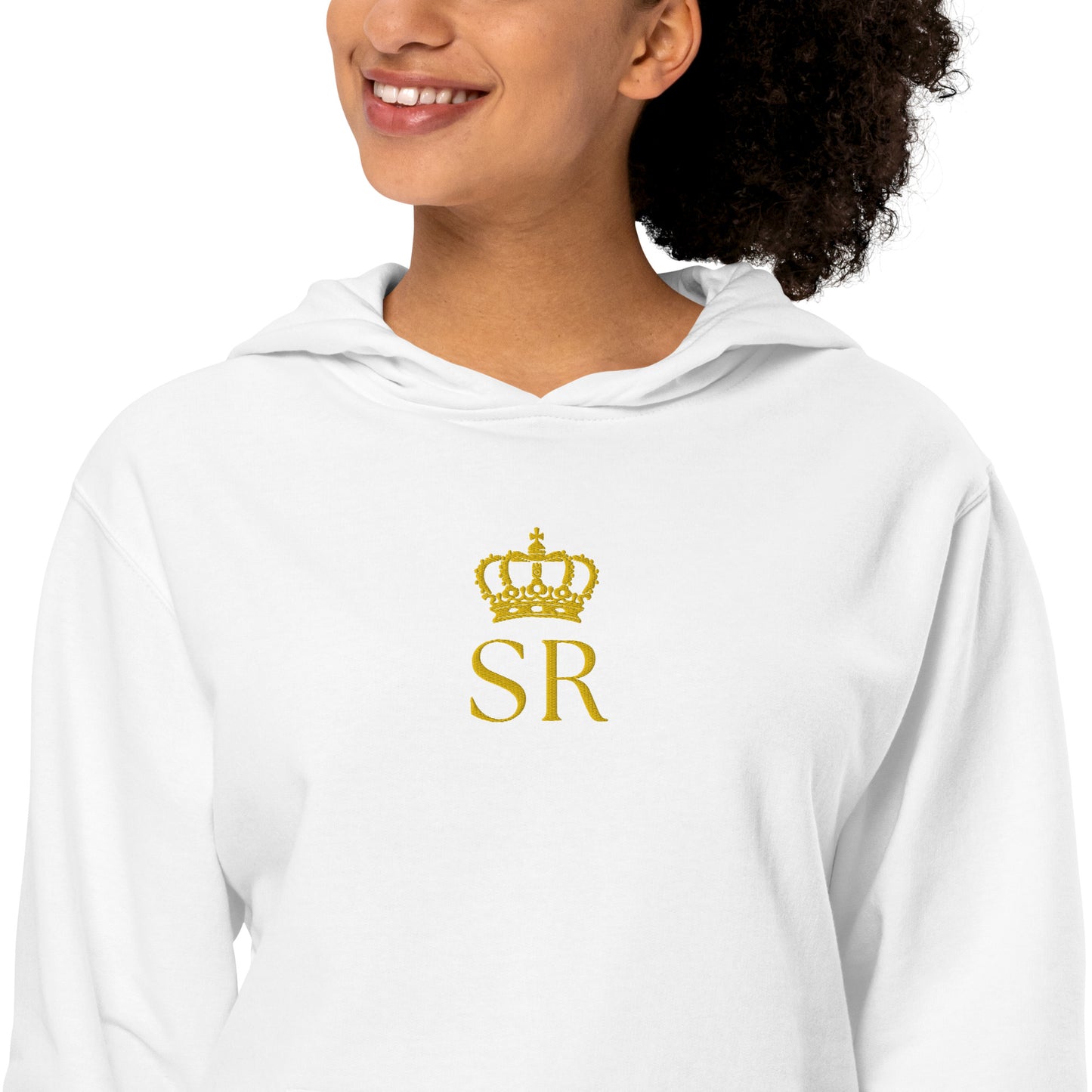 THSR Adult Pullover Hoodie with Center-Chest Logo – Black or White Pullover Hoodies Featuring Gold "SR" under a crown Design for Adults