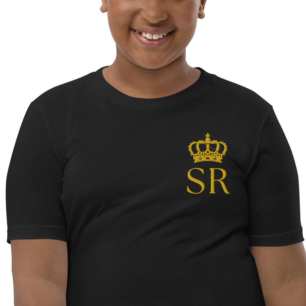 THSR Youth T-Shirt with Left-Chest Logo – T-shirt Featuring Gold THSR "SR" under a crown Design for Kids