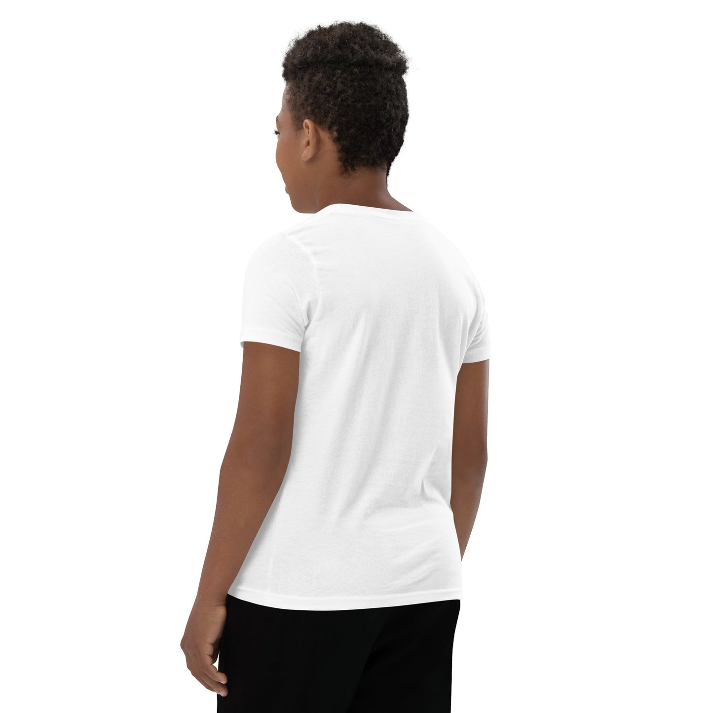 THSR Youth T-Shirt with Center-Chest Logo – White T-shirt Featuring Bold Black "Still Rise" Design for Kids